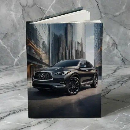 Infiniti QX50 Parked Near Glass Skyscrapers