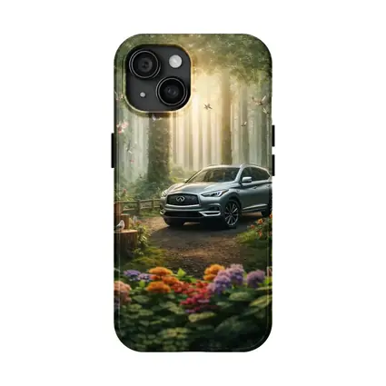 Infiniti QX60 Silver SUV Forest Setting