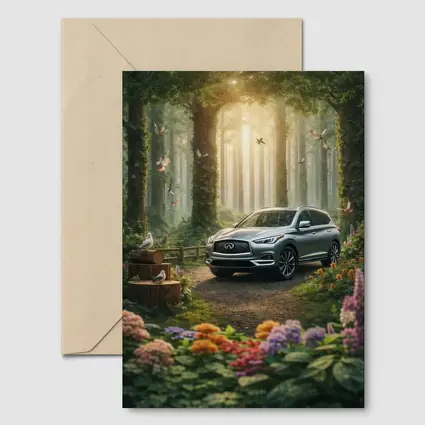 Infiniti QX60 Silver SUV Forest Setting