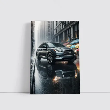 Infiniti QX60 Rainy City Street Scene