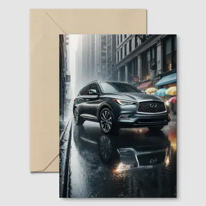 Infiniti QX60 Rainy City Street Scene