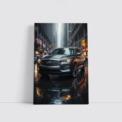 Infiniti QX60 SUV Rainy City Street