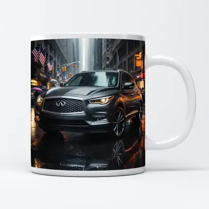 Infiniti QX60 SUV Rainy City Street