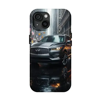 Infiniti QX60 SUV Rainy City Street
