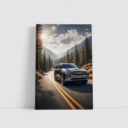 Infiniti QX80 SUV Mountain Forest Road