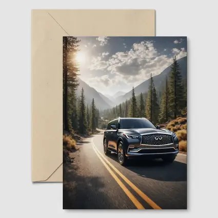 Infiniti QX80 SUV Mountain Forest Road
