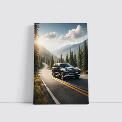 Infiniti QX80 SUV Mountain Forest Road