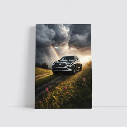 Infiniti QX80 SUV Dramatic Rainbow Meadow