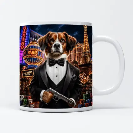 Tuxedo Dog Secret Agent Las Vegas Night