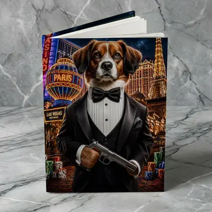 Tuxedo Dog Secret Agent Las Vegas Night