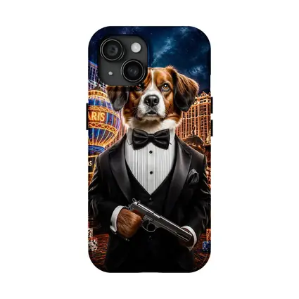 Tuxedo Dog Secret Agent Las Vegas Night