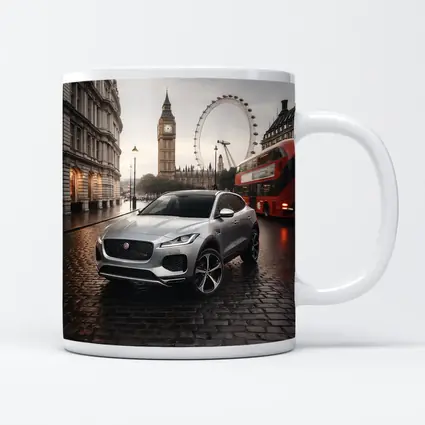 Jaguar E Pace Silver SUV London Streets
