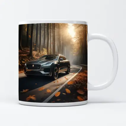 Jaguar E Pace Driving Through Autumn Forest