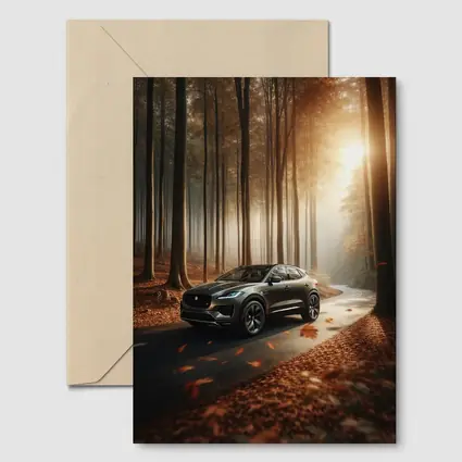 Jaguar E Pace Forest Road Autumn Drive