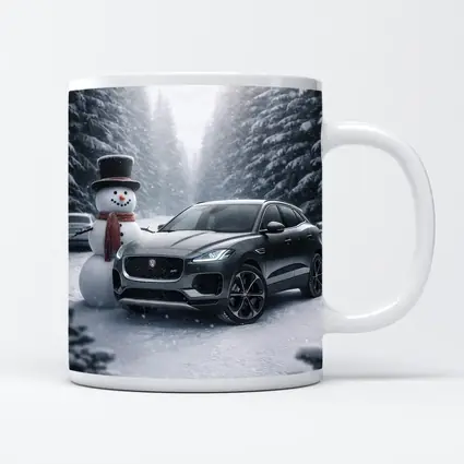 Jaguar E Pace Parked in Snowy Forest