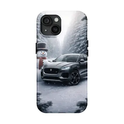 Jaguar E Pace Parked in Snowy Forest