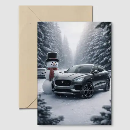Jaguar E Pace Parked in Snowy Forest