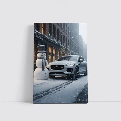 Jaguar E Pace Silver SUV Winter Snow Street