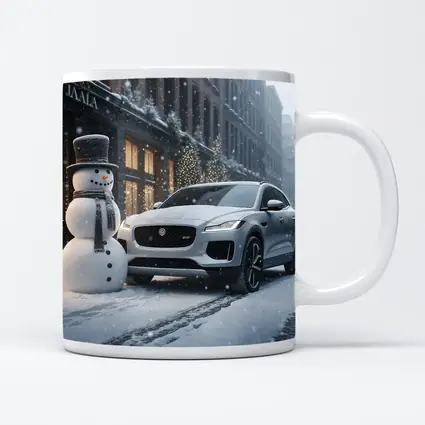 Jaguar E Pace Silver SUV Winter Snow Street