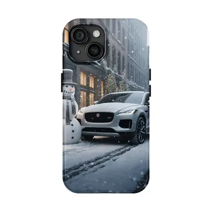 Jaguar E Pace Silver SUV Winter Snow Street