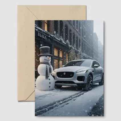 Jaguar E Pace Silver SUV Winter Snow Street