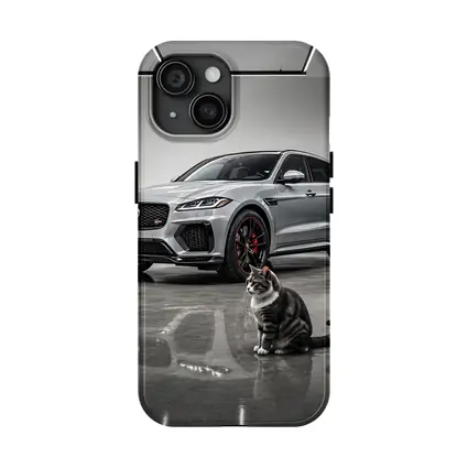 Jaguar F-Pace SVR Gray Showroom With Cat