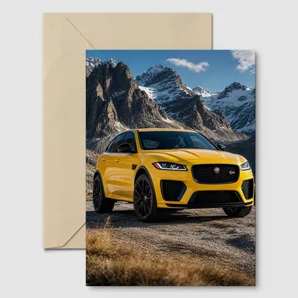 Jaguar F-Pace SVR Yellow Mountain Backdrop