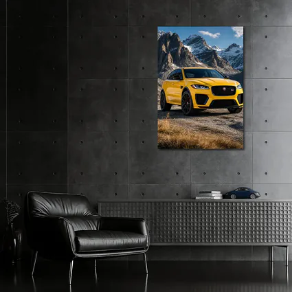 Jaguar F-Pace SVR Yellow Mountain Backdrop