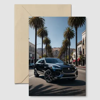 Jaguar F Pace Black Hollywood Street Scene