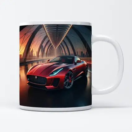 Jaguar F-Type Red on Glowing Bridge