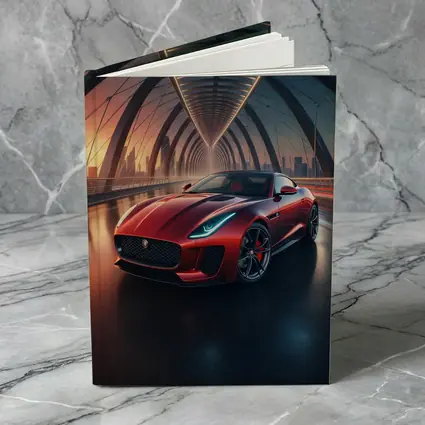 Jaguar F-Type Red on Glowing Bridge