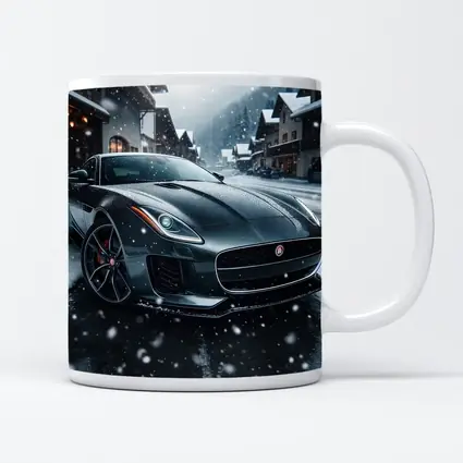 Jaguar F-Type Grey Coupe Snowy Village