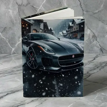 Jaguar F-Type Grey Coupe Snowy Village