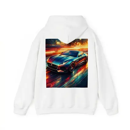 Jaguar F Type Racing Through Neon City