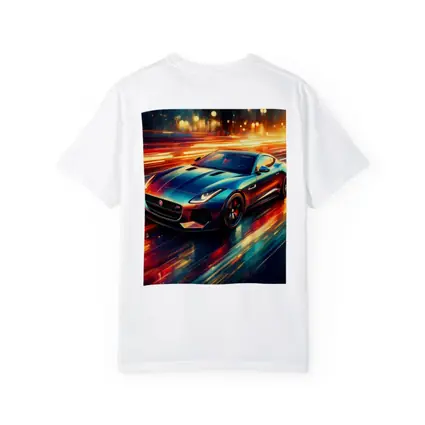 Jaguar F Type Racing Through Neon City