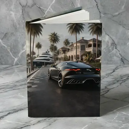 Jaguar F Type Black Mansion Palm Trees