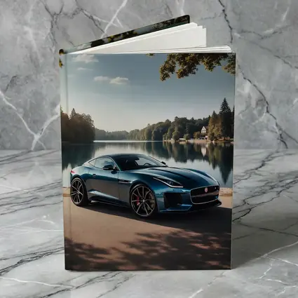 Jaguar F Type Parked By Calm Lake