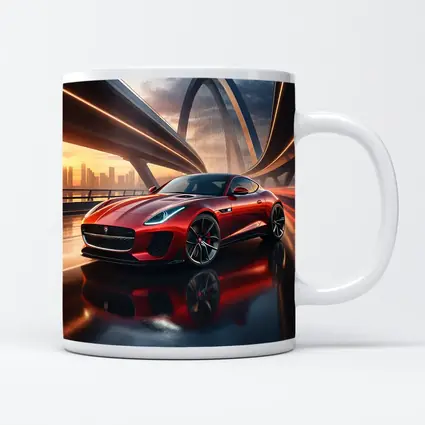 Jaguar F Type Red on City Bridge