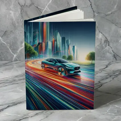 Jaguar I Pace Neon City Speed Art