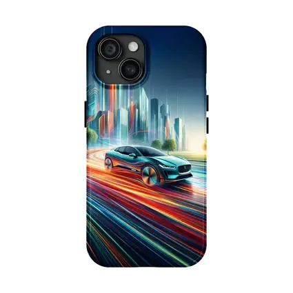 Jaguar I Pace Neon City Speed Art