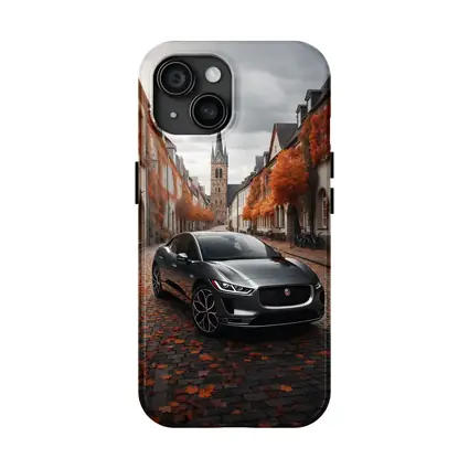 Jaguar I Pace on Cobblestone European Street
