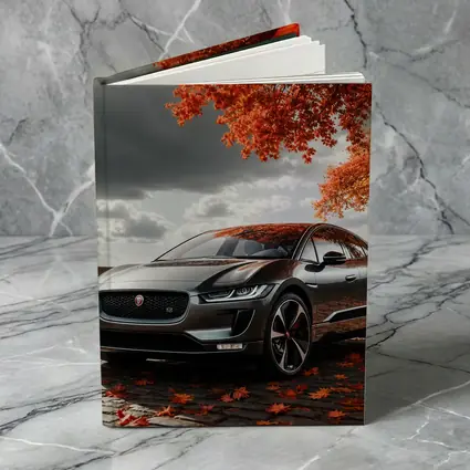 Jaguar I Pace On Autumn Cobblestone Street