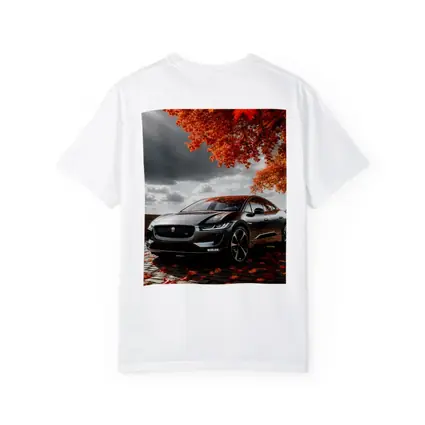Jaguar I Pace On Autumn Cobblestone Street