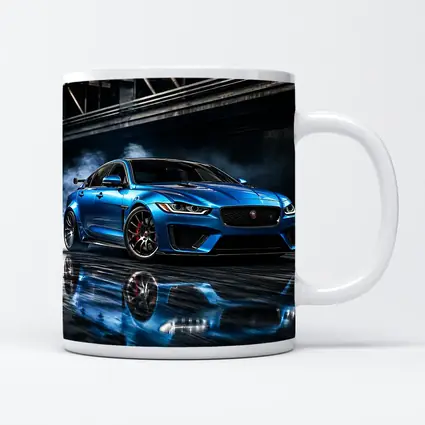 Jaguar XE Blue Sports Sedan Urban Setting
