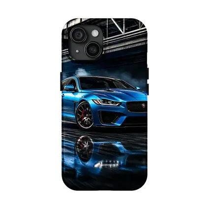 Jaguar XE Blue Sports Sedan Urban Setting