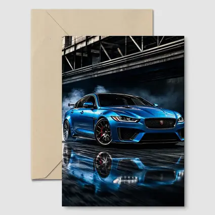 Jaguar XE Blue Sports Sedan Urban Setting