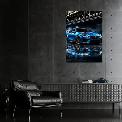 Jaguar XE Blue Sports Sedan Urban Setting