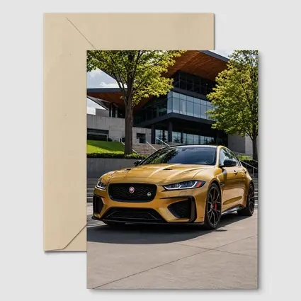 Jaguar XE SV Gold Modern Architecture Setting