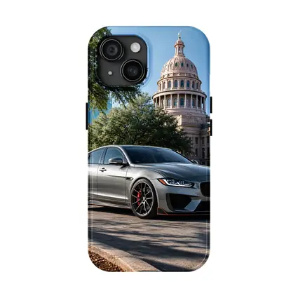 Jaguar XE Gray Sedan Capitol Building Background