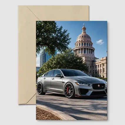Jaguar XE Gray Sedan Capitol Building Background